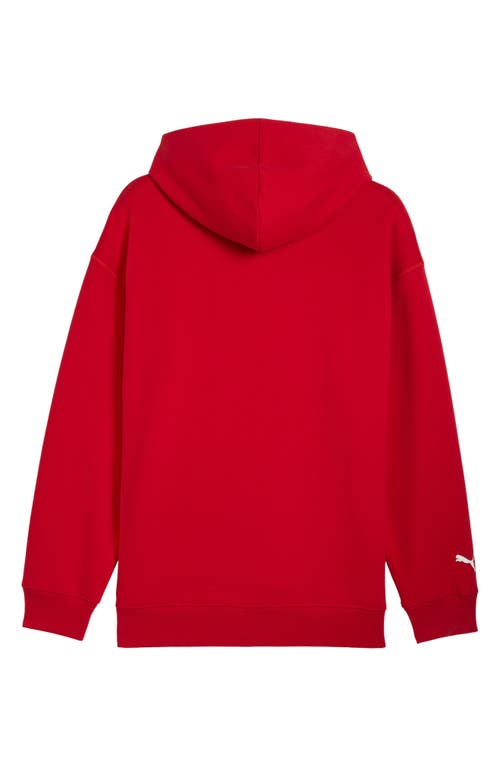 Puma Scuderia Ferrari Sportswear Shield Pullover Hoodie In Red