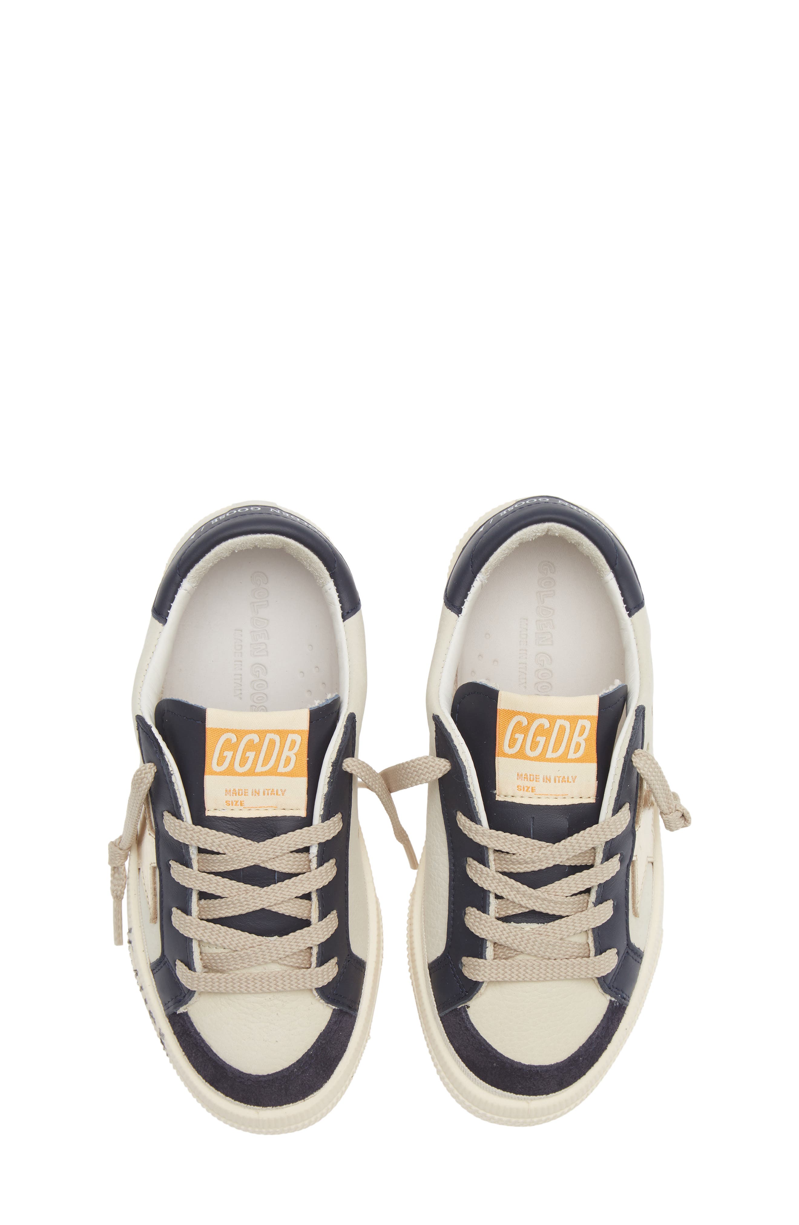 Golden Goose Kids' May Sneaker, Alternate, color, White/ Dark Blue/ Platinum