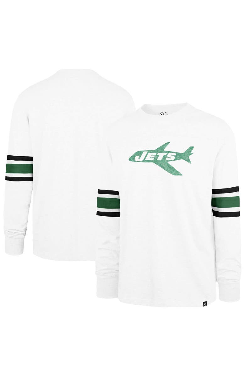 '47 Men's '47 White New York Jets Gridiron Throwback Premier Brex Long Sleeve T-Shirt, Main, color, White