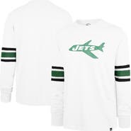 '47 Men's '47 White New York Jets Gridiron Throwback Premier Brex Long Sleeve T-Shirt