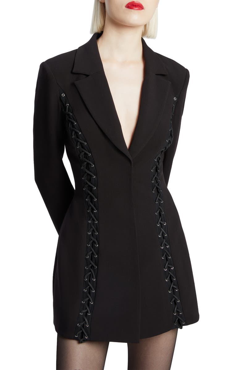 Bardot Verity Lace-Up Long Sleeve Blazer Dress, Alternate, color,