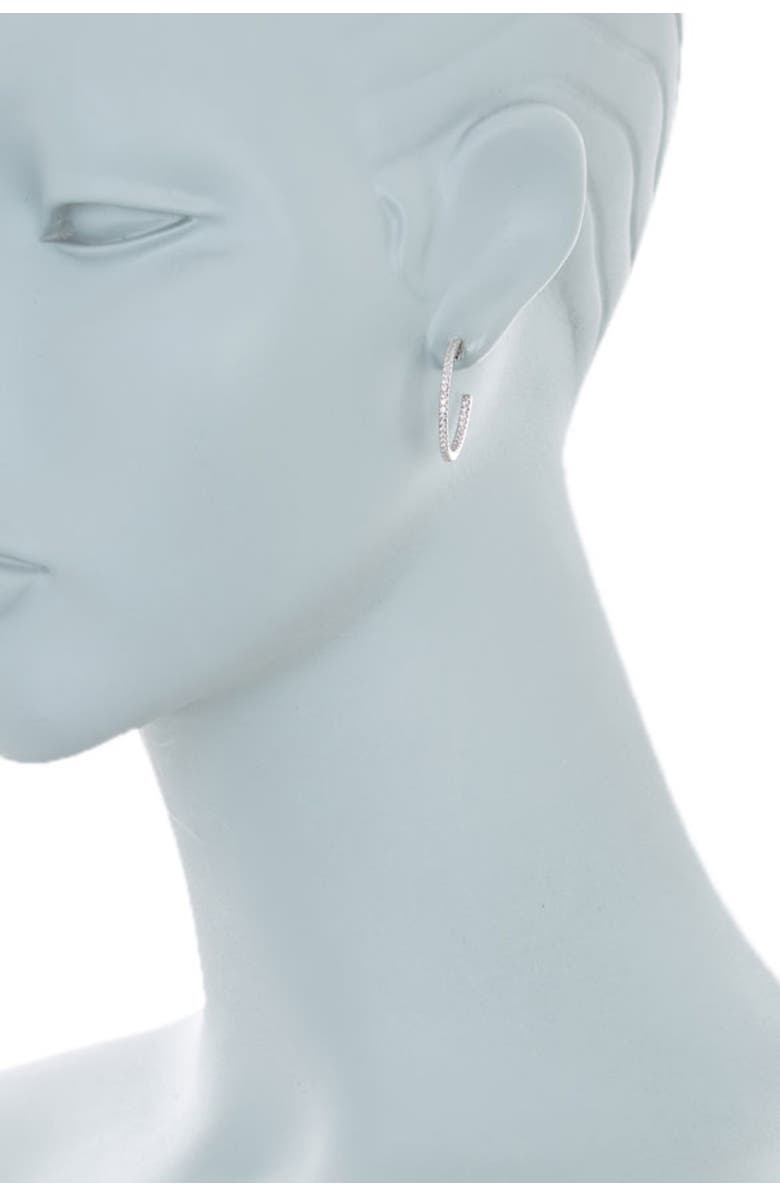 NORDSTROM RACK 20mm Pave CZ Hoop Earrings, Alternate, color, Clear- Silver