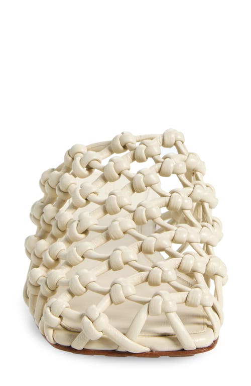 Bottega Veneta White Supple Lambskin Flat Sandals