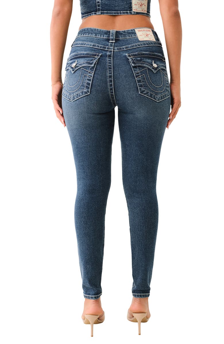 True Religion Jennie Flap Skinny Jeans, Alternate, color, Contera