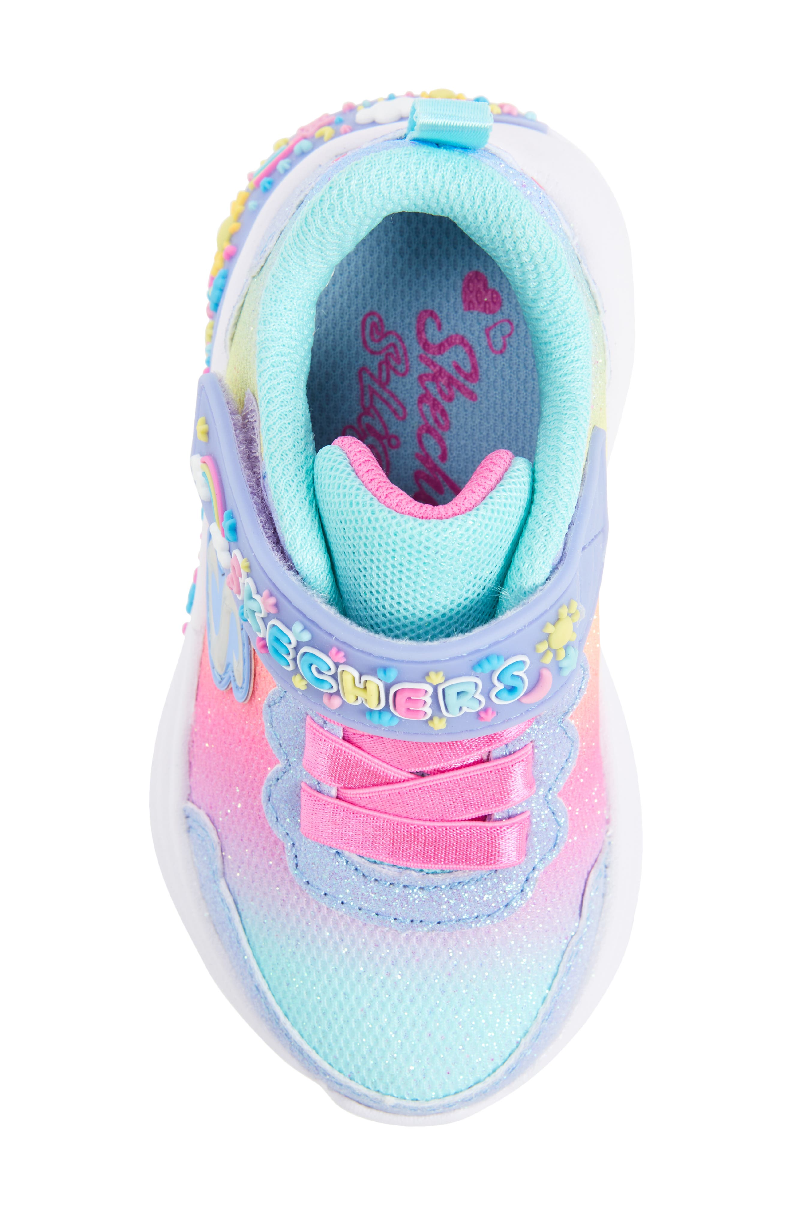 SKECHERS Kids' My Dreamers Light Up Sneaker, Alternate, color, Light Blue/ Multi
