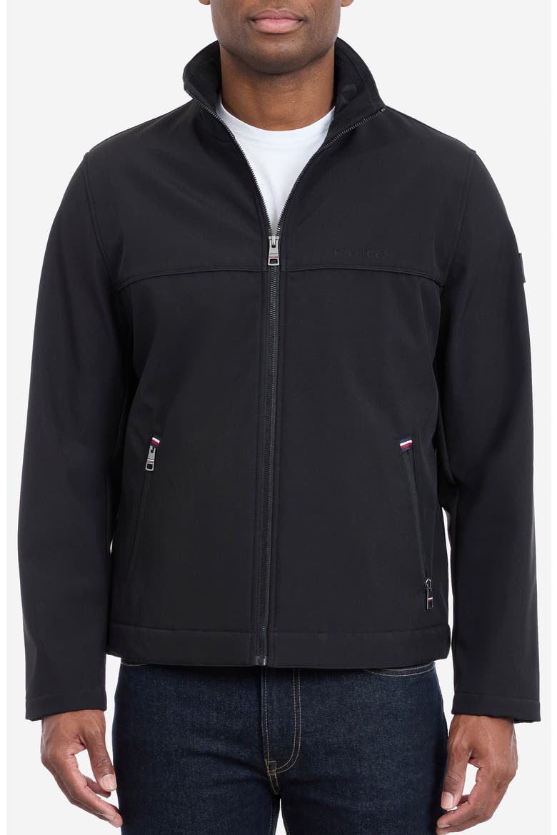 Water Resistant Softshell Jacket, Main, color, BLACK
