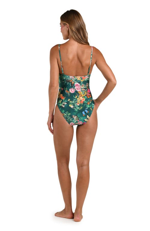 L'agence Remi Print One-piece Swimsuit In Blue