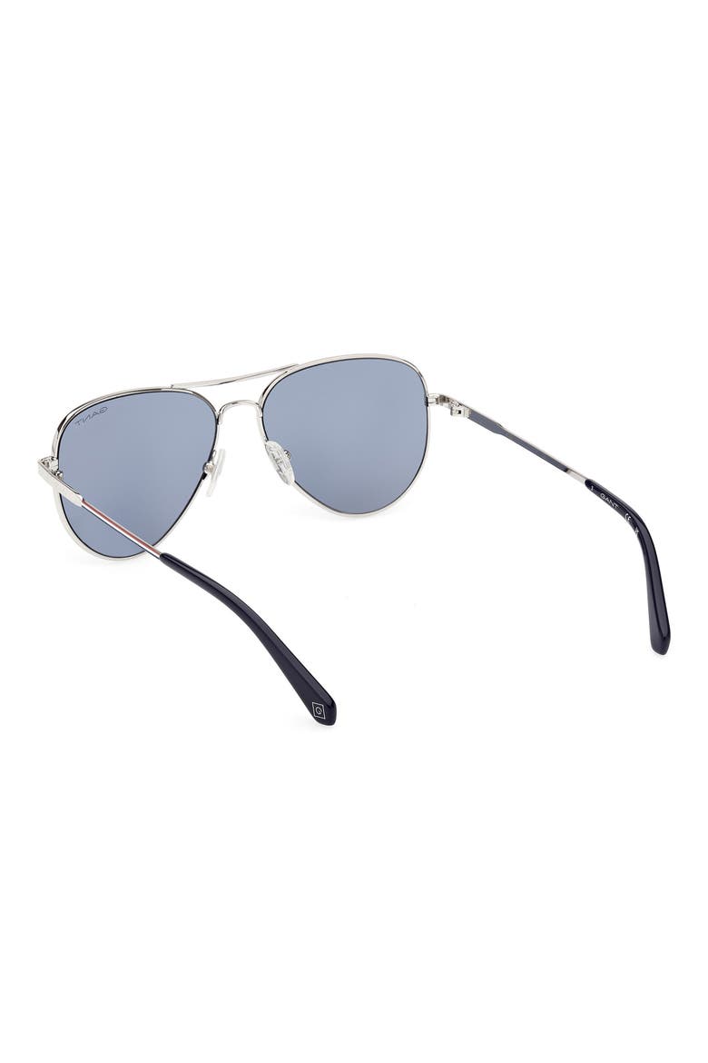 Pilot Sunglasses, Alternate, color, SHINY LIGHT RUTHENIUM / BLUE