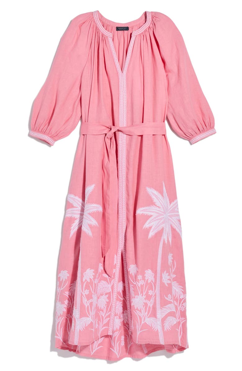 vineyard vines Embroidered Linen Cover-Up Midi Dress, Main, color, 