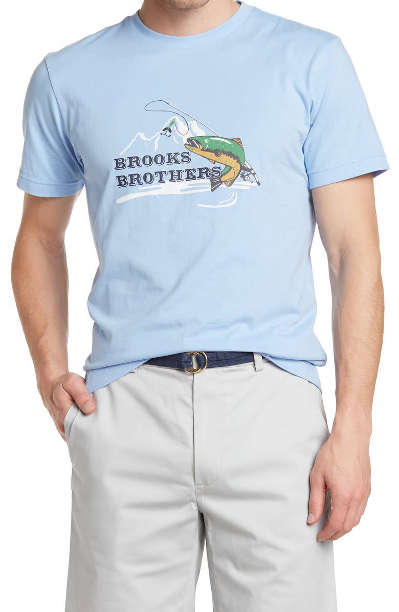 Brooks Brothers Fishing T-Shirt, Main, color, 