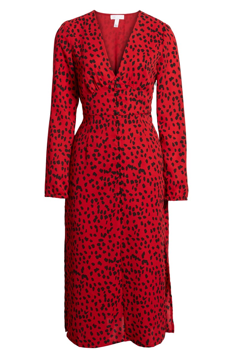 Leith Animal Print Midi Dress, Alternate, color, 