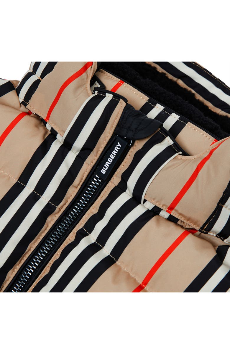 Burberry Leon Stripe Down Hooded Vest, Alternate, color, 