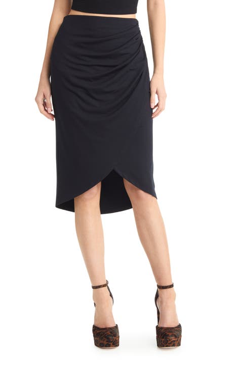 Ruched Tulip Hem Skirt