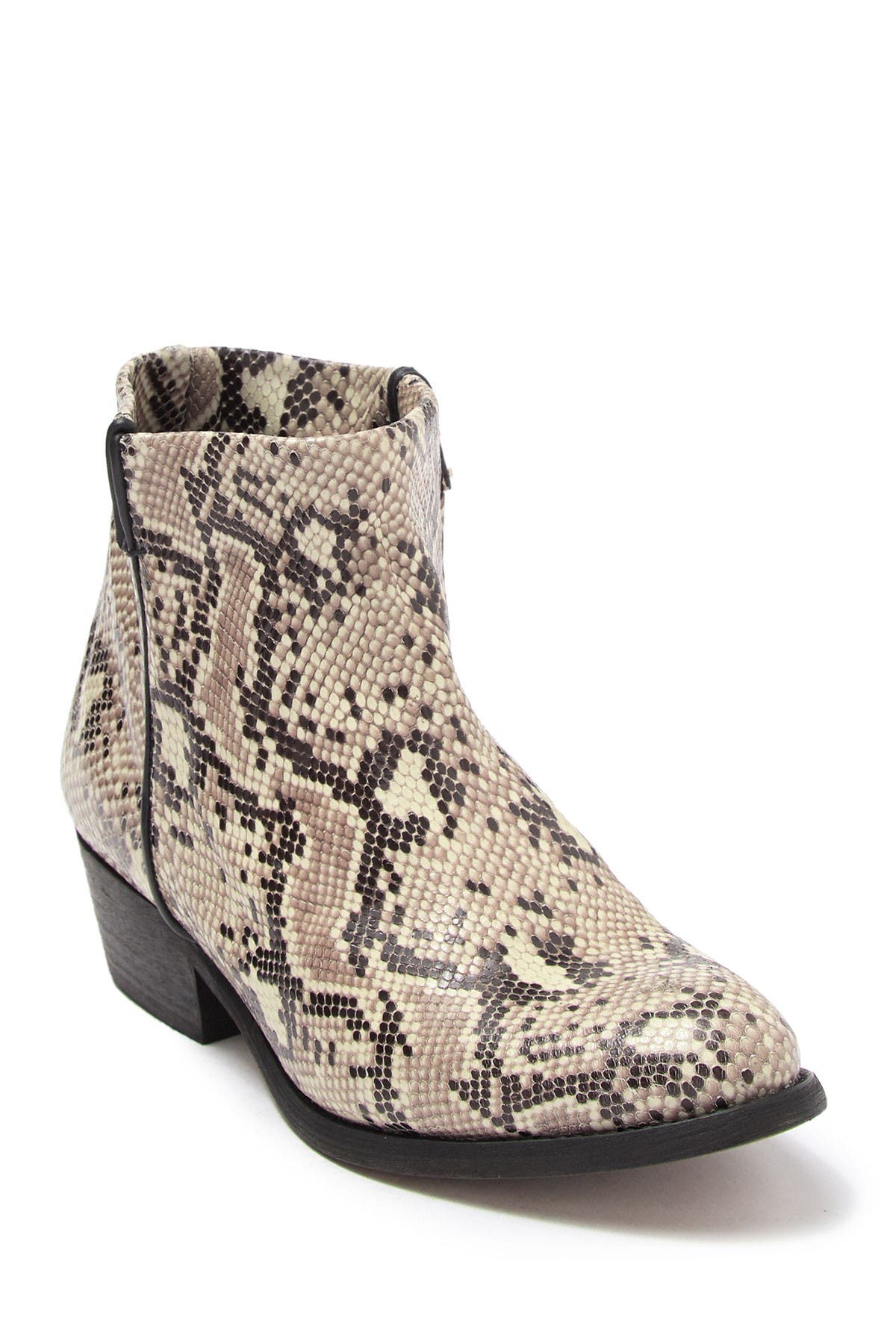 Artisan Crafted By Zigi Lissa Snakeskin Embossed Leather Ankle Bootie, Main, color, White Ske