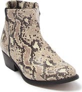Artisan Crafted By Zigi Lissa Snakeskin Embossed Leather Ankle Bootie