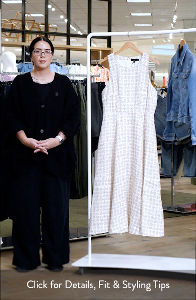 Geo Floral Sleeveless Linen Dress, sales video thumbnail