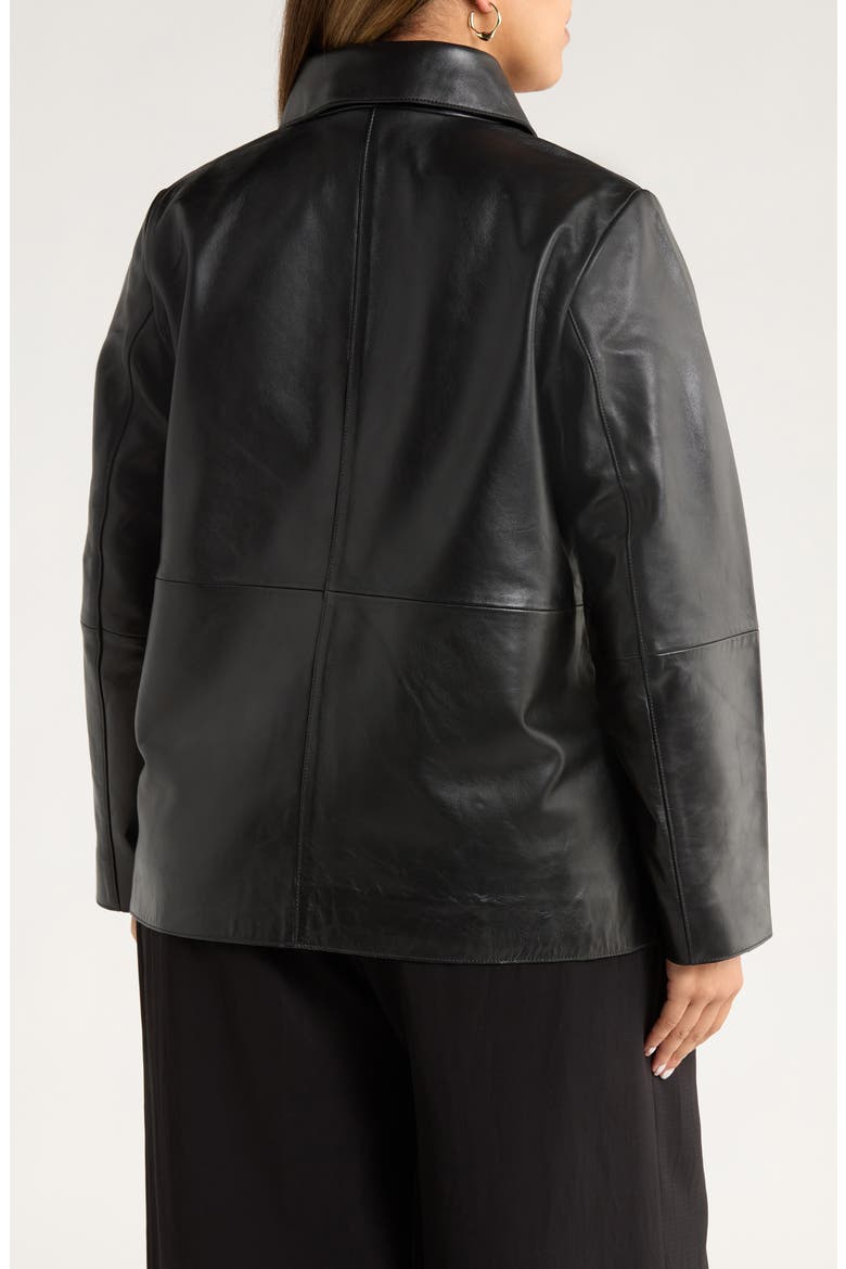 Leather Shirt Jacket, Alternate, color, BLACK