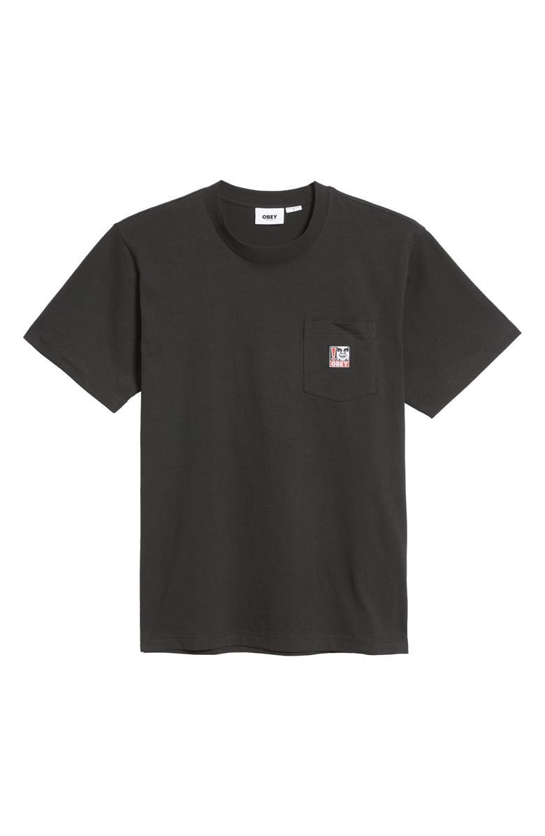 Obey Point Pocket Logo Organic Cotton T-Shirt, Alternate, color, 