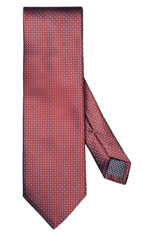 Eton Micropattern Silk Tie in Medium Red 