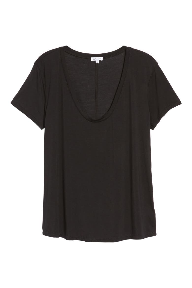 Sloane Scoop Tee, Alternate, color, BLACK