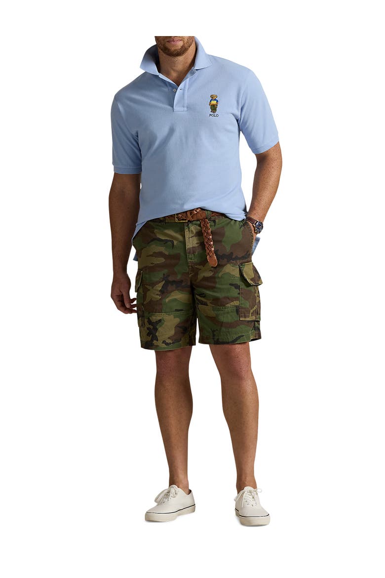 Big & Tall Polo Bear Mesh Polo Shirt, Alternate, color, CHAMBRAY BLUE