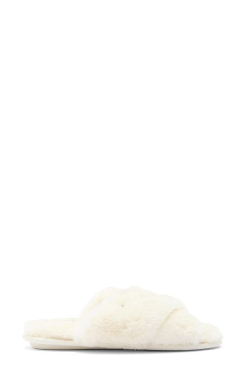 Bcbgmaxazria Faux Fur Slide Slipper In White