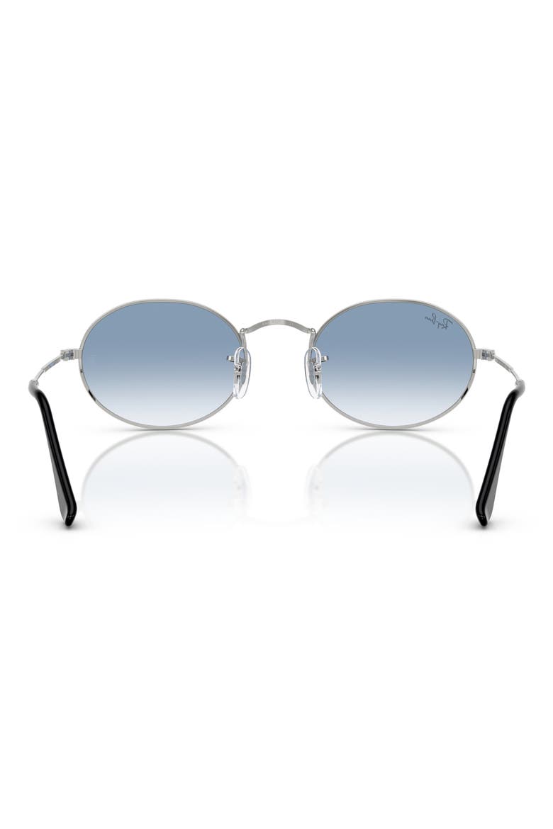 54mm Gradient Round Sunglasses, Alternate, color, SILVER