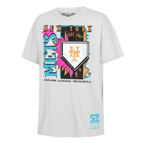 Youth Mitchell & Ness  White New York Mets Cooperstown Neon Field Shock T-Shirt