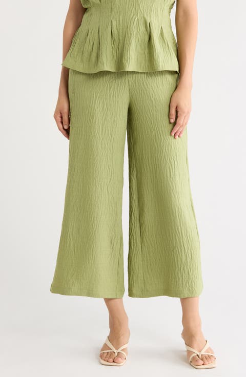 Textured Wide Leg Pants