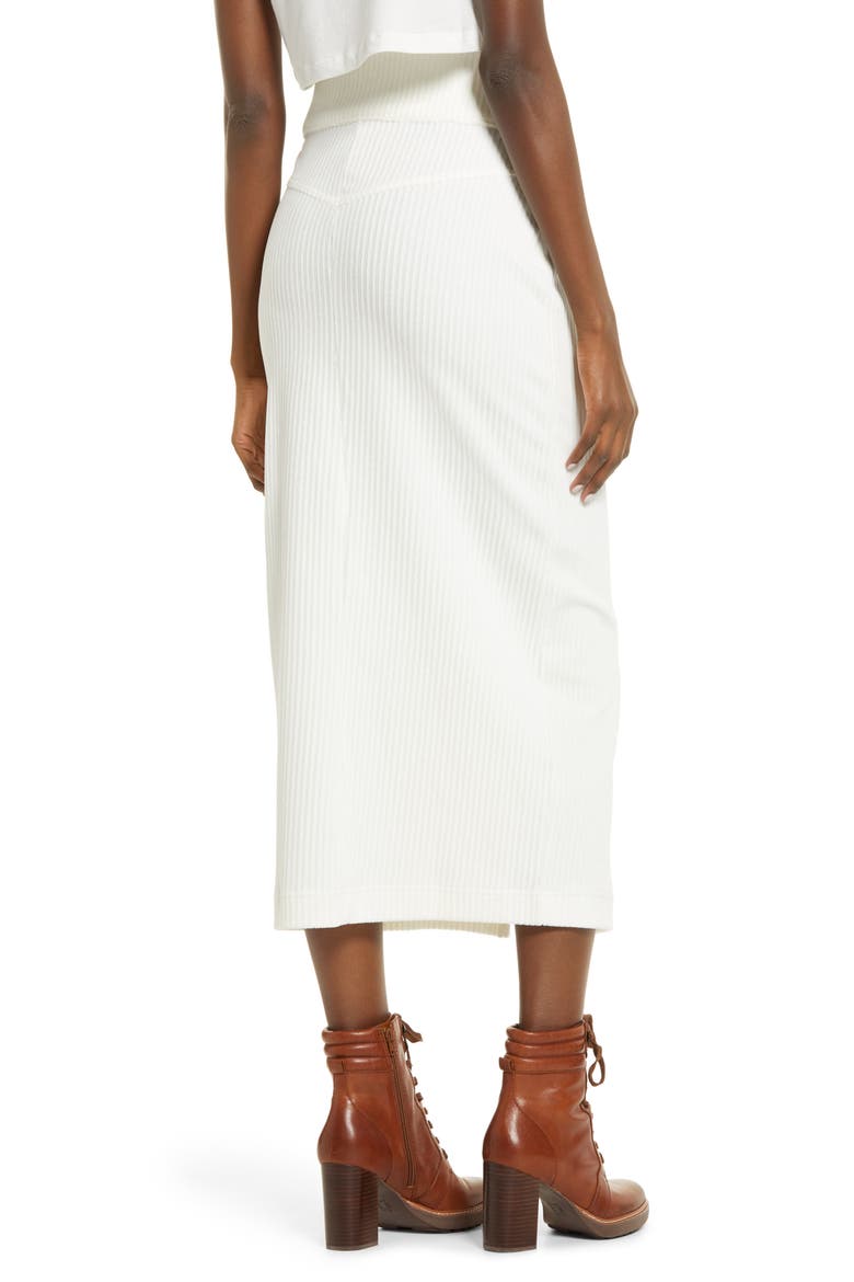 Ribbed Midi Pencil Skirt, Alternate, color, CREAM