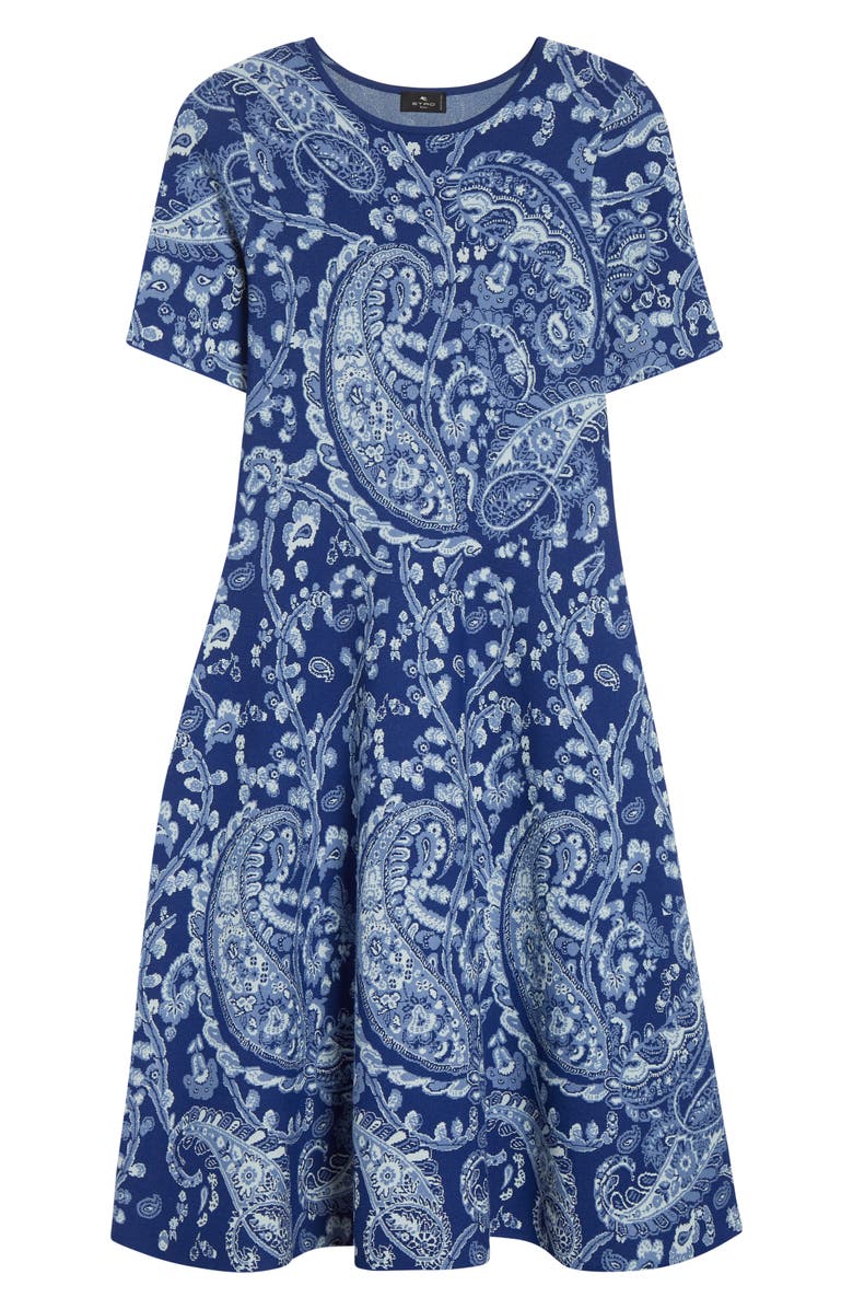 Etro Paisley Jacquard Sweater Dress, Alternate, color, Multicolour On Blue Base