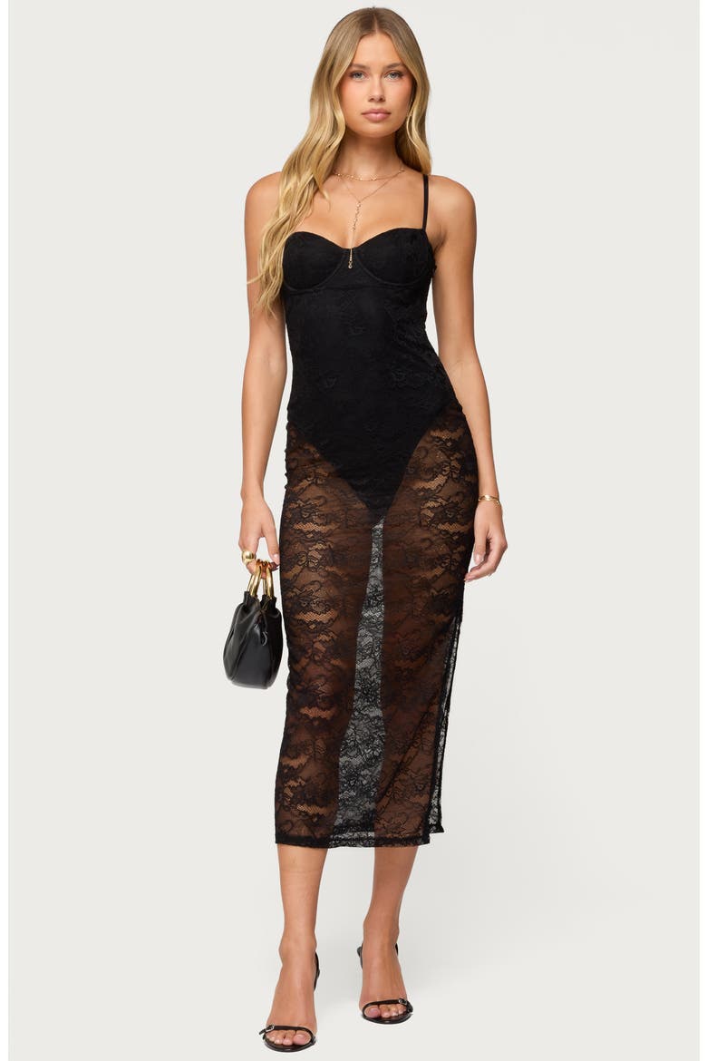 let me be sheer lace midi dress Let Me Be Sheer Pintuck Midi Dress