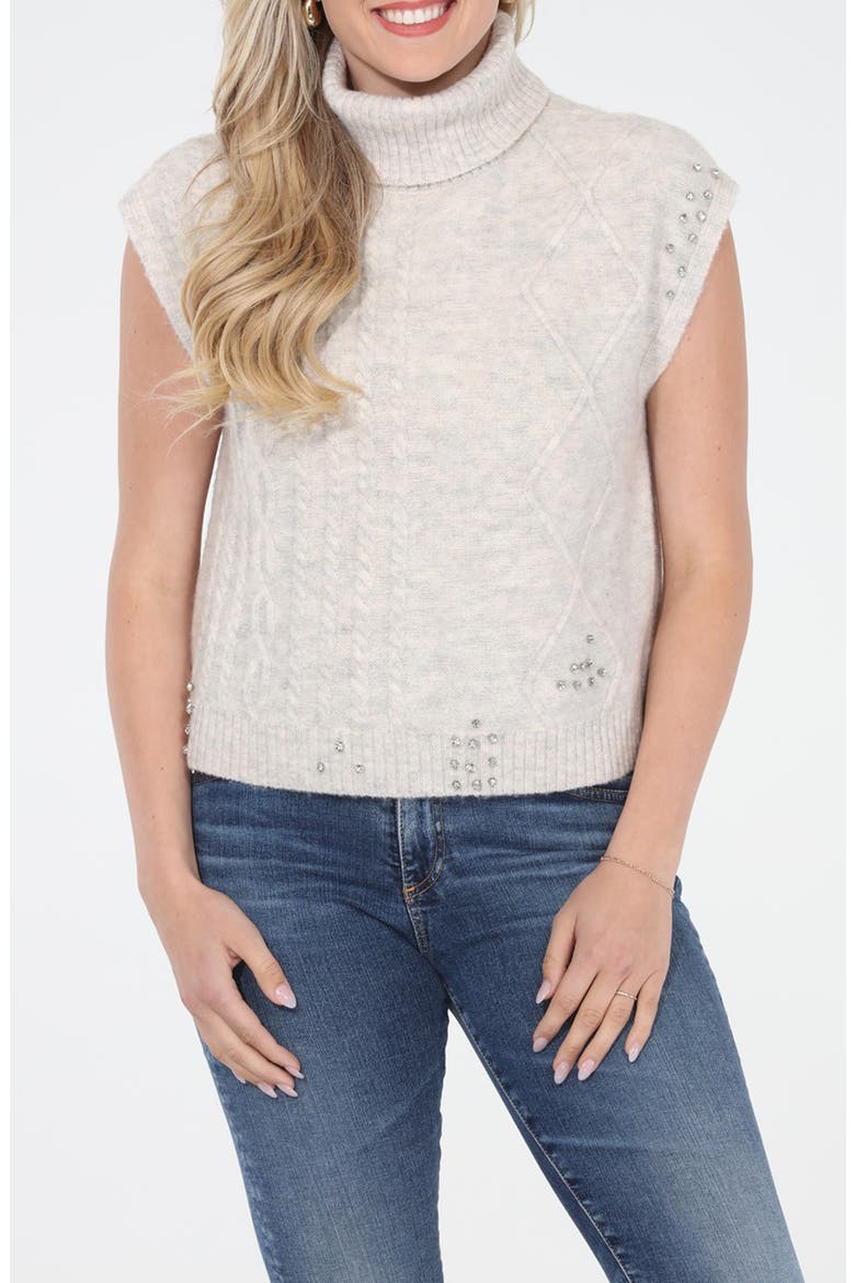 Turtleneck Sweater Vest, Main, color, BEIGE