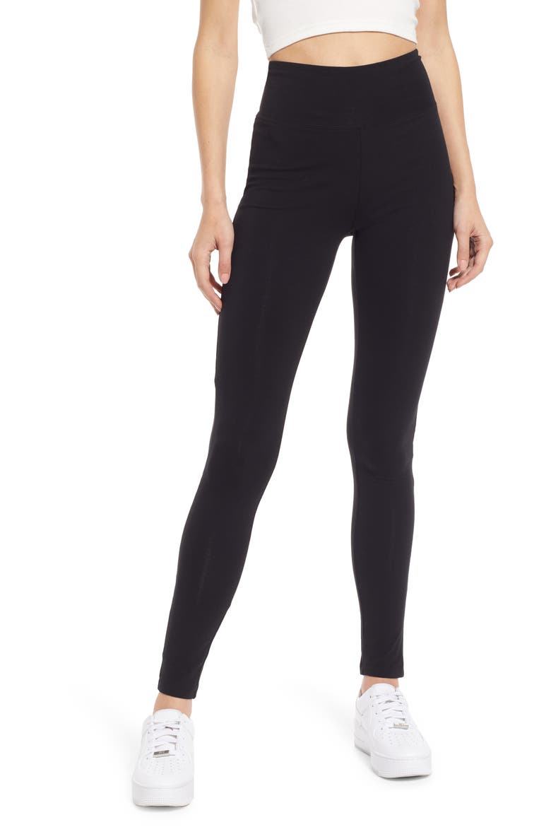High Rise Leggings, Main, color, BLACK