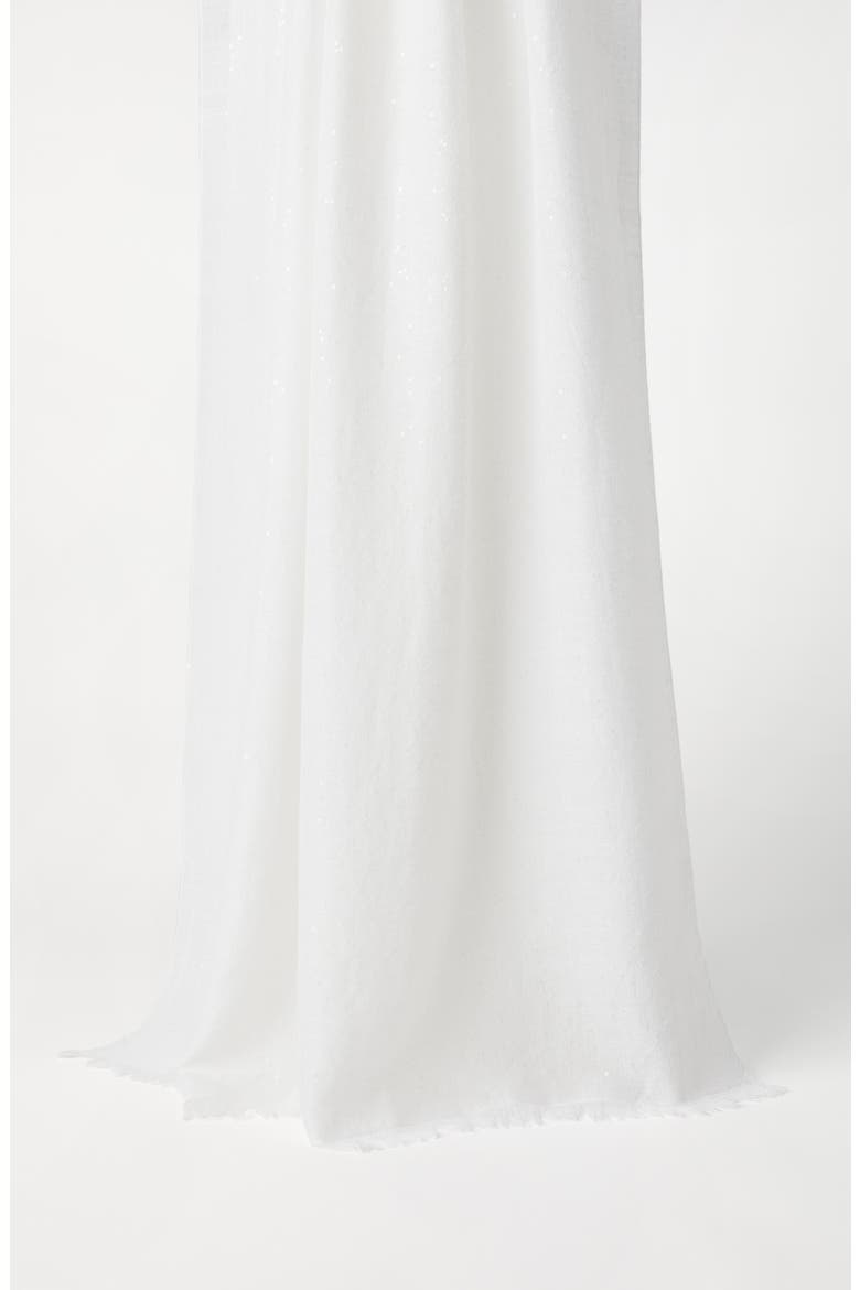 Cashmere and silk Diamond yarn scarf, Alternate, color, White