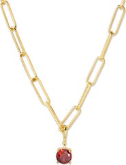 Brook and York Melrose Birthstone Pendant Paper Clip Chain Necklace