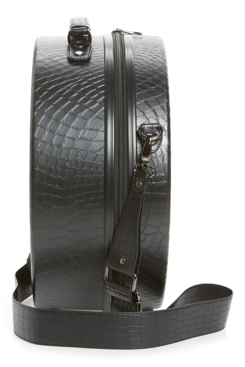 Baye Medium Hardcase Hat Box, Alternate, color, BLACK