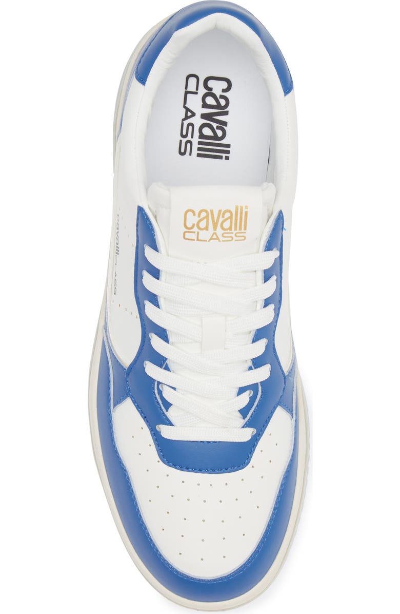 Roberto Cavalli Cavalli Class Two-Tone Perforated Low Top Sneaker, Alternate, color, White/ White