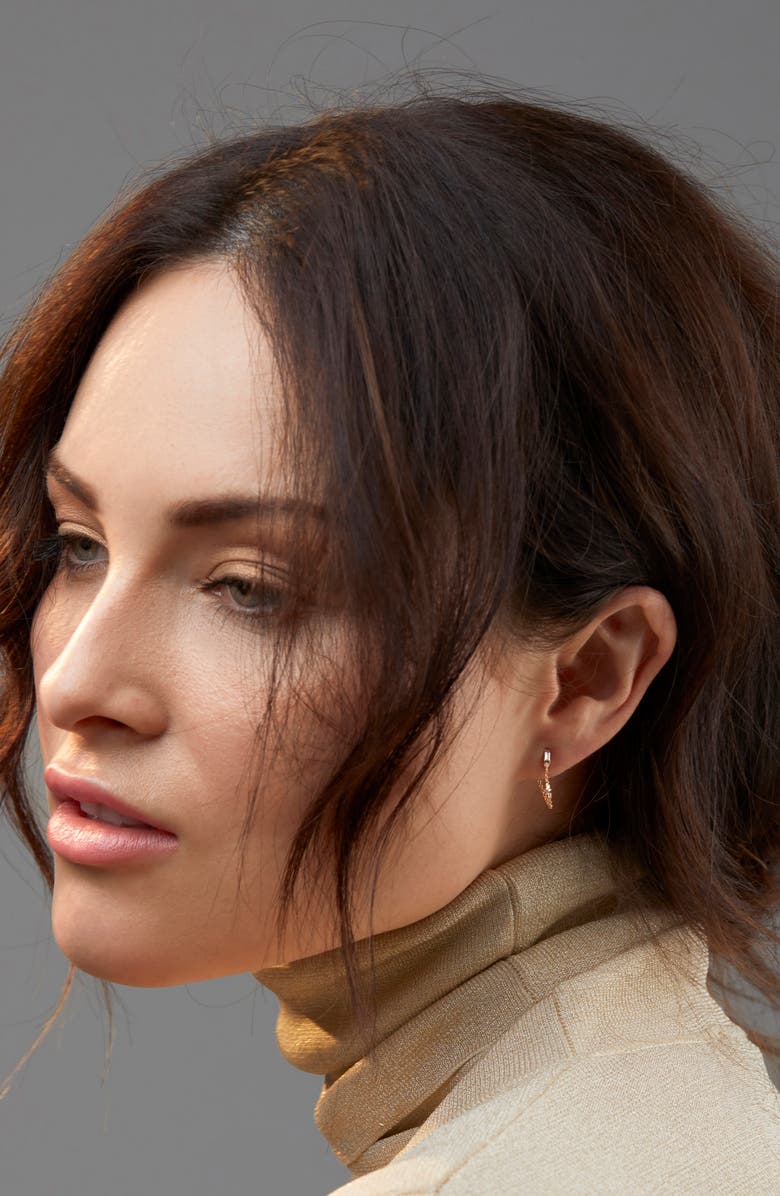 Bony Levy Getty Baguette Diamond Chain Drop Earrings, Alternate, color, 