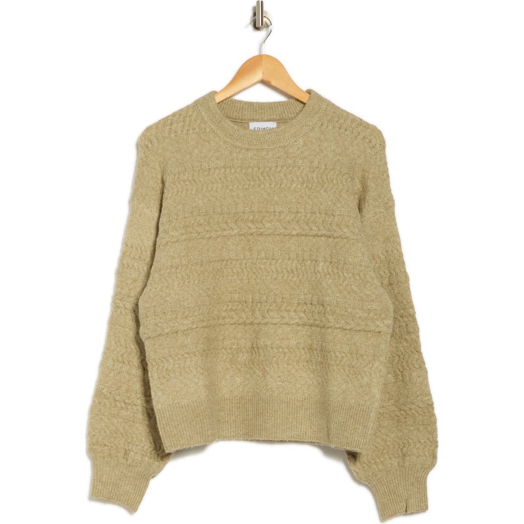 Frnch Cristina Mixed Stitch Sweater In Brown