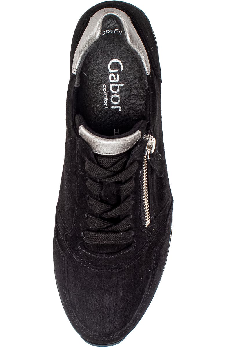 Gabor Zip Sneaker, Alternate, color, Black