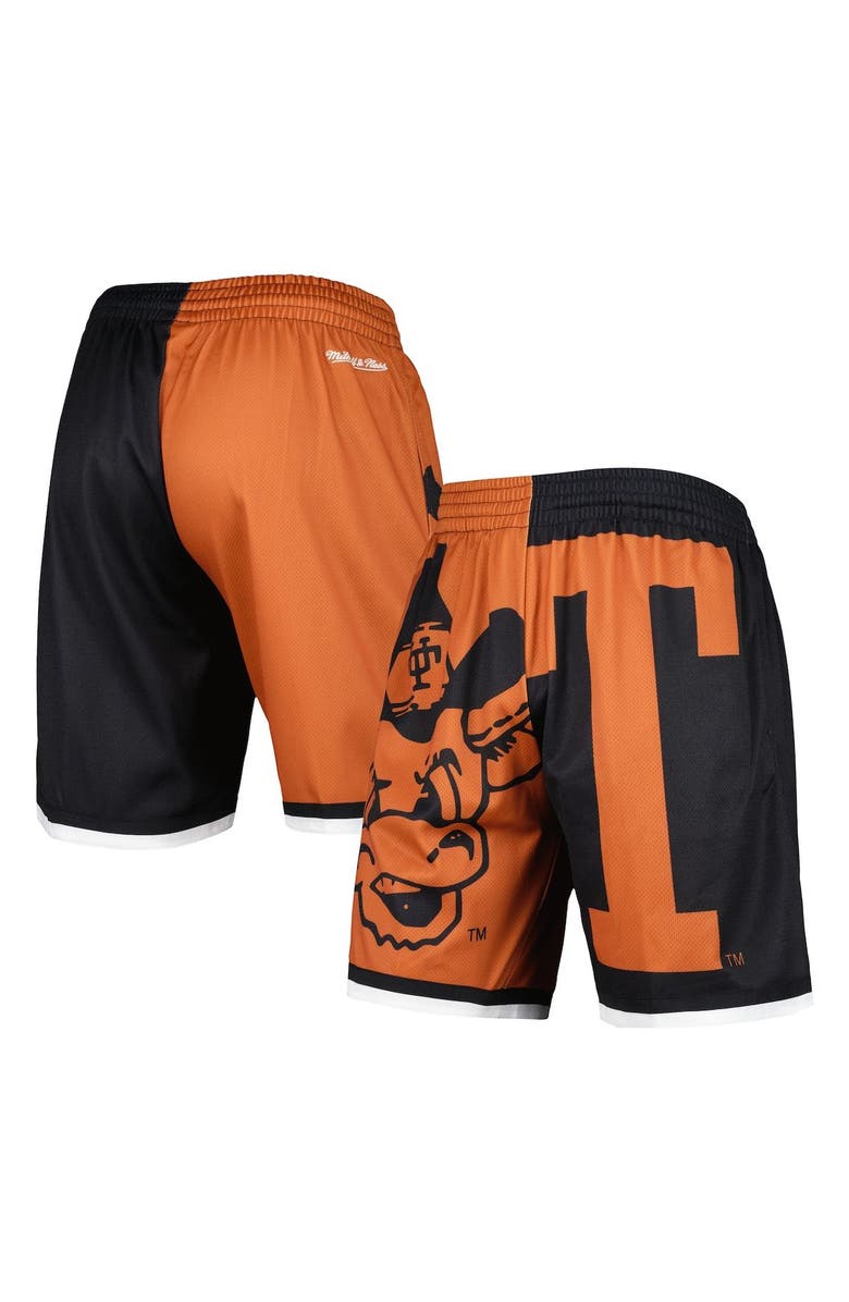 Mitchell & Ness Men's Mitchell & Ness Texas Orange/Black Texas Longhorns Big Face 5.0 Fashion Shorts, Main, color, 