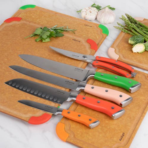 Eli Home 9 Piece Cuttingwise Cutting Boards + Knife Set In Multi