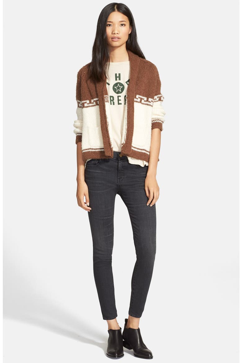 'The Almost Skinny' Skinny Ankle Jeans, Alternate, color, WORN BLACK WASH