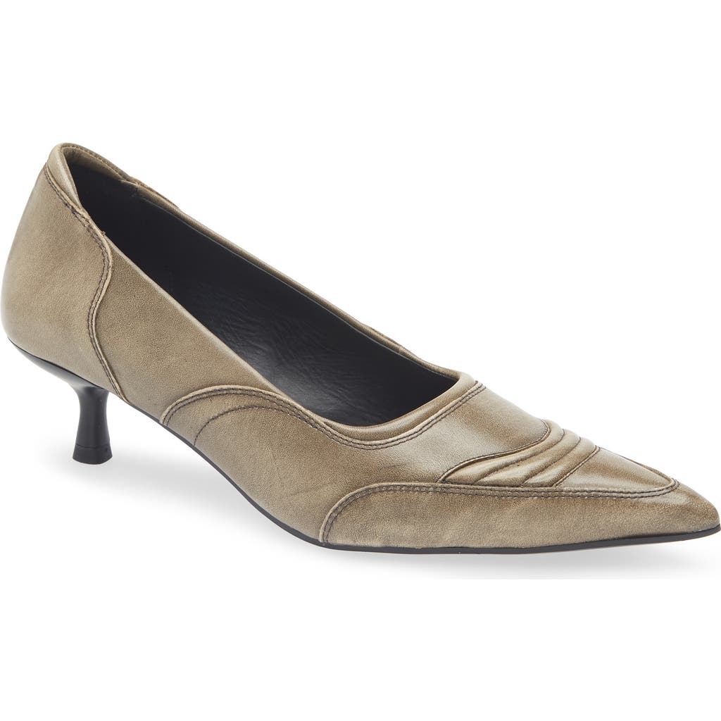 Vagabond Shoemakers Lykke Pointed Toe Kitten Heel Pump In Gray