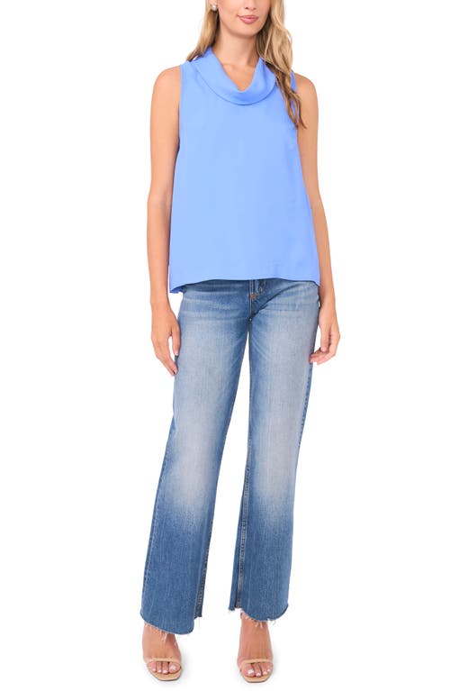 Vince Camuto Cowl Neck Sleeveless Blouse In Blue