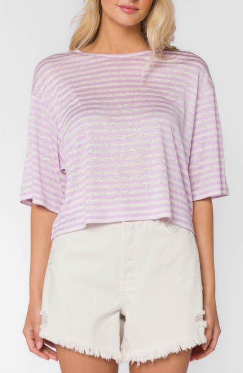 Teller Drop Shoulder Linen Blend T-Shirt