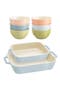 8-Piece Ceramic Macaron Bowls & Baking Dishes Set