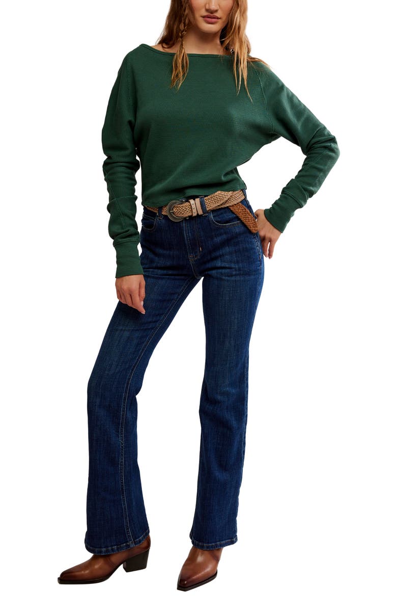 Free People Jess One-Shoulder Thermal Top, Alternate, color, Seamoss