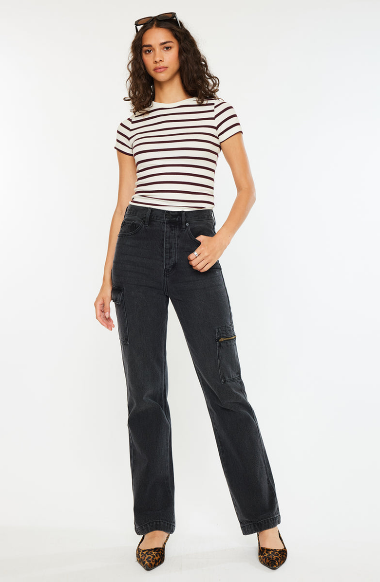 KanCan Semarea Ultra High Rise 90's Straight Leg Jeans, Alternate, color, Dark Gray